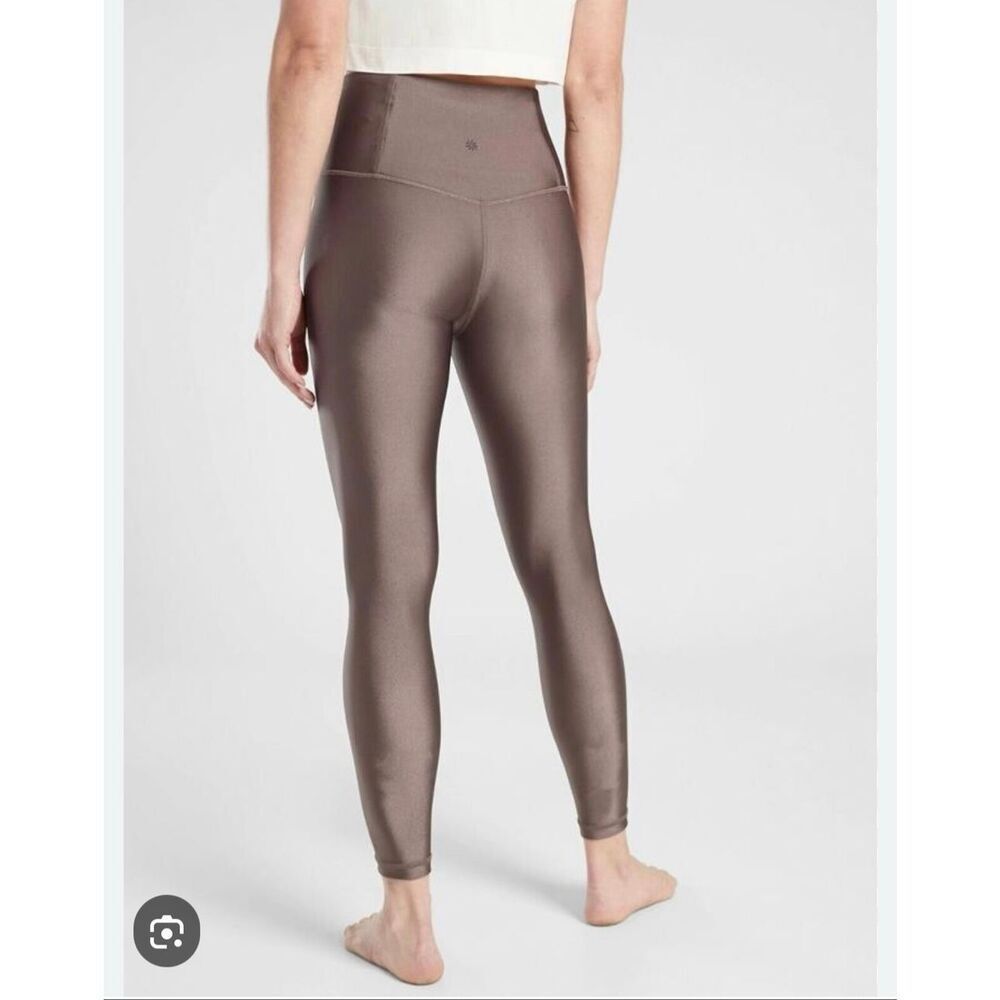 Athleta Elation High Rise Matte Foil Shine 7/8 Legging coffee house 1x